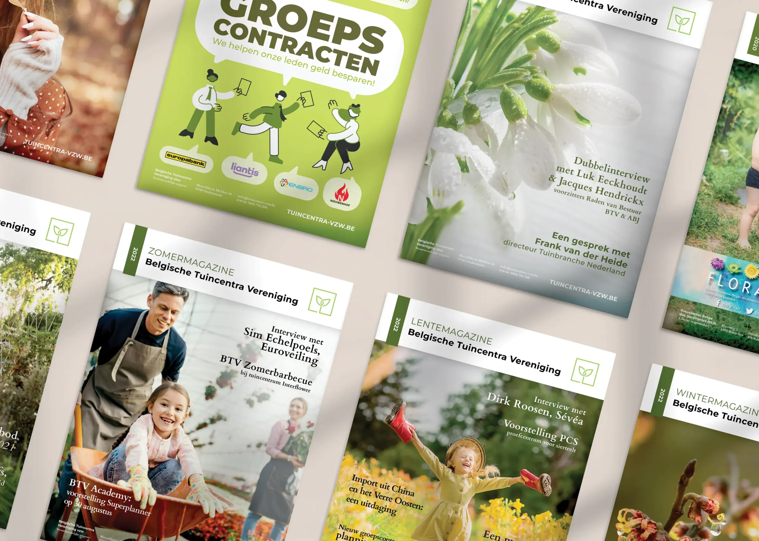 Cover ontwerp en layout voor Belgische Tuincentra Vereniging (BTV) magazine door Ayla Brulez / Bluefury