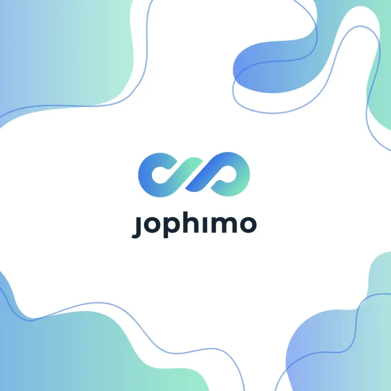 Modern logo ontwerp Jophimo door Ayla Brulez / Bluefury met appelblauwzeegroen lijnen