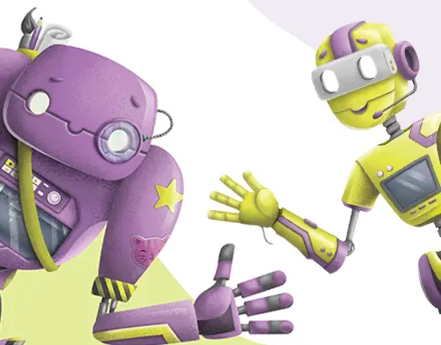 Educentrum x Gamehive robots Fyxx en Glitch